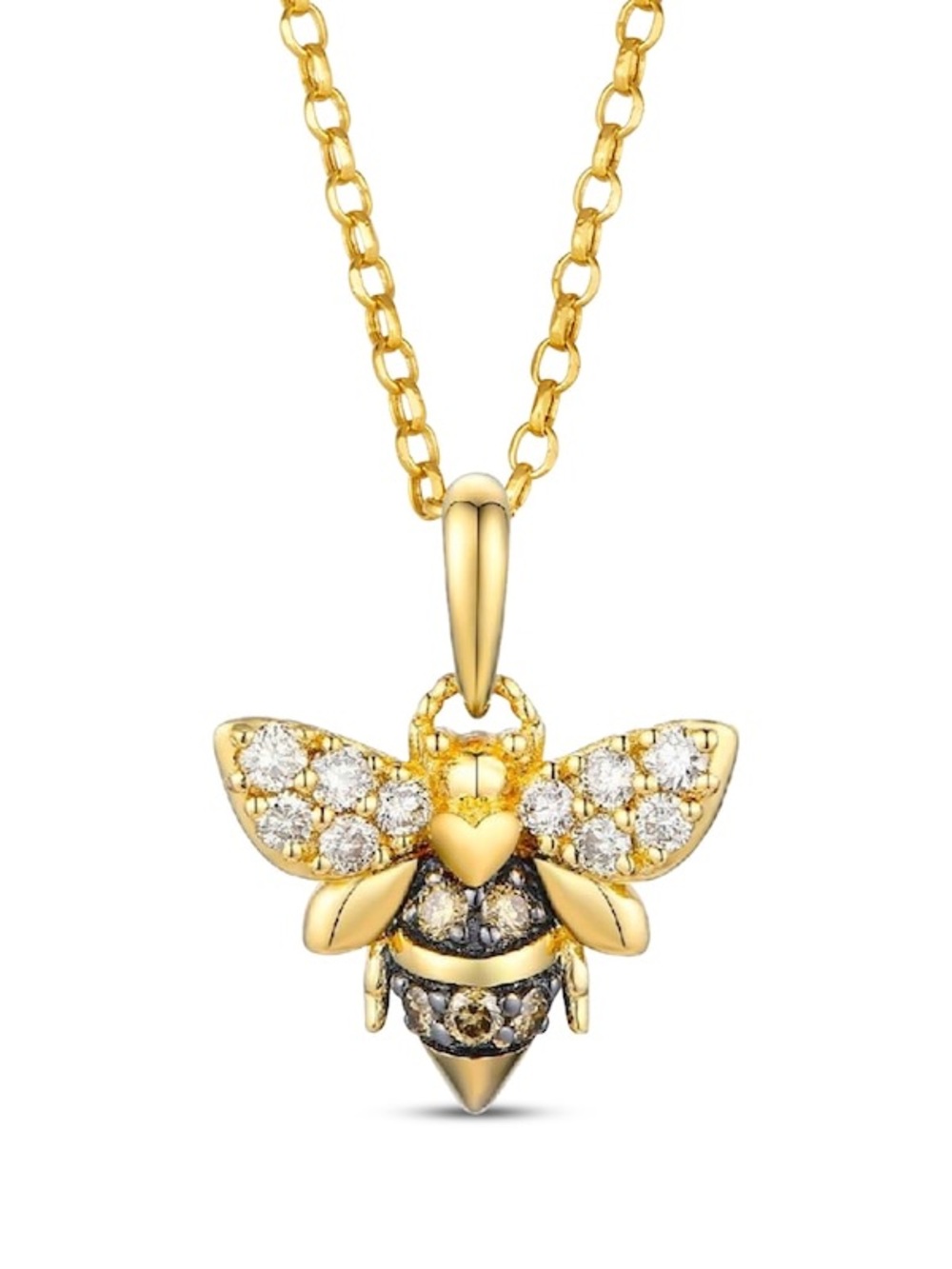 Le Vian Garden Party Diamond Bee Necklace 1/4 ct tw 14K Honey Gold 19"